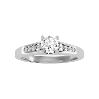 Glitz Solitaire Ring In 925 Sterling Silver - Six