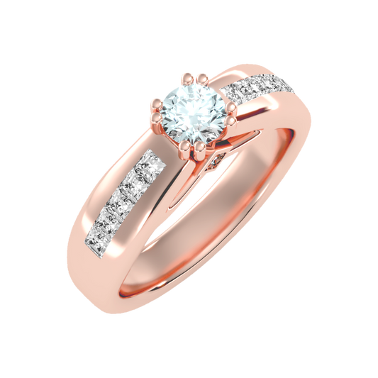 Glory Solitaire Ring In 925 Sterling Silver - One
