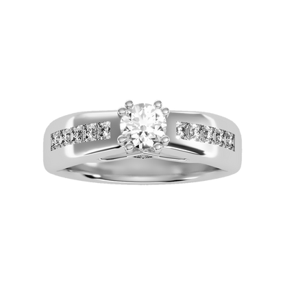 Glory Solitaire Ring In 925 Sterling Silver - Six