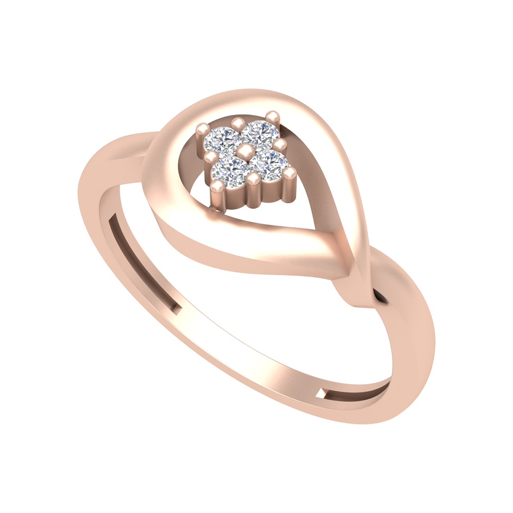 Glowing Droplet Ring In 925 Sterling Silver - One