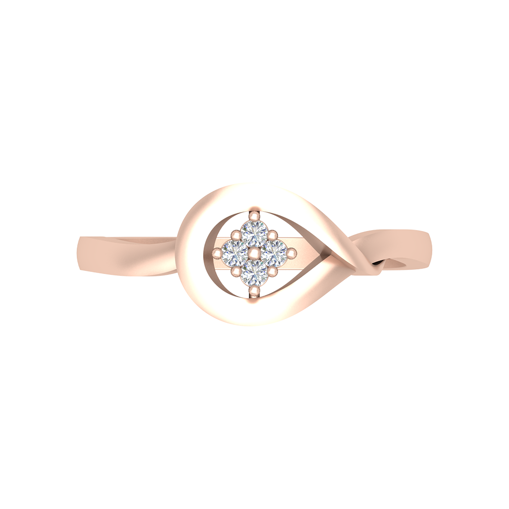 Glowing Droplet Ring In 925 Sterling Silver - Two
