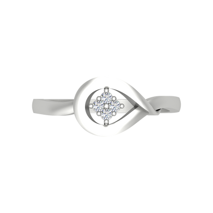 Glowing Droplet Ring In 925 Sterling Silver - Six