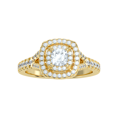 Glowing Halo Solitaire Ring - Ten