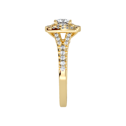 Glowing Halo Solitaire Ring - Eleven