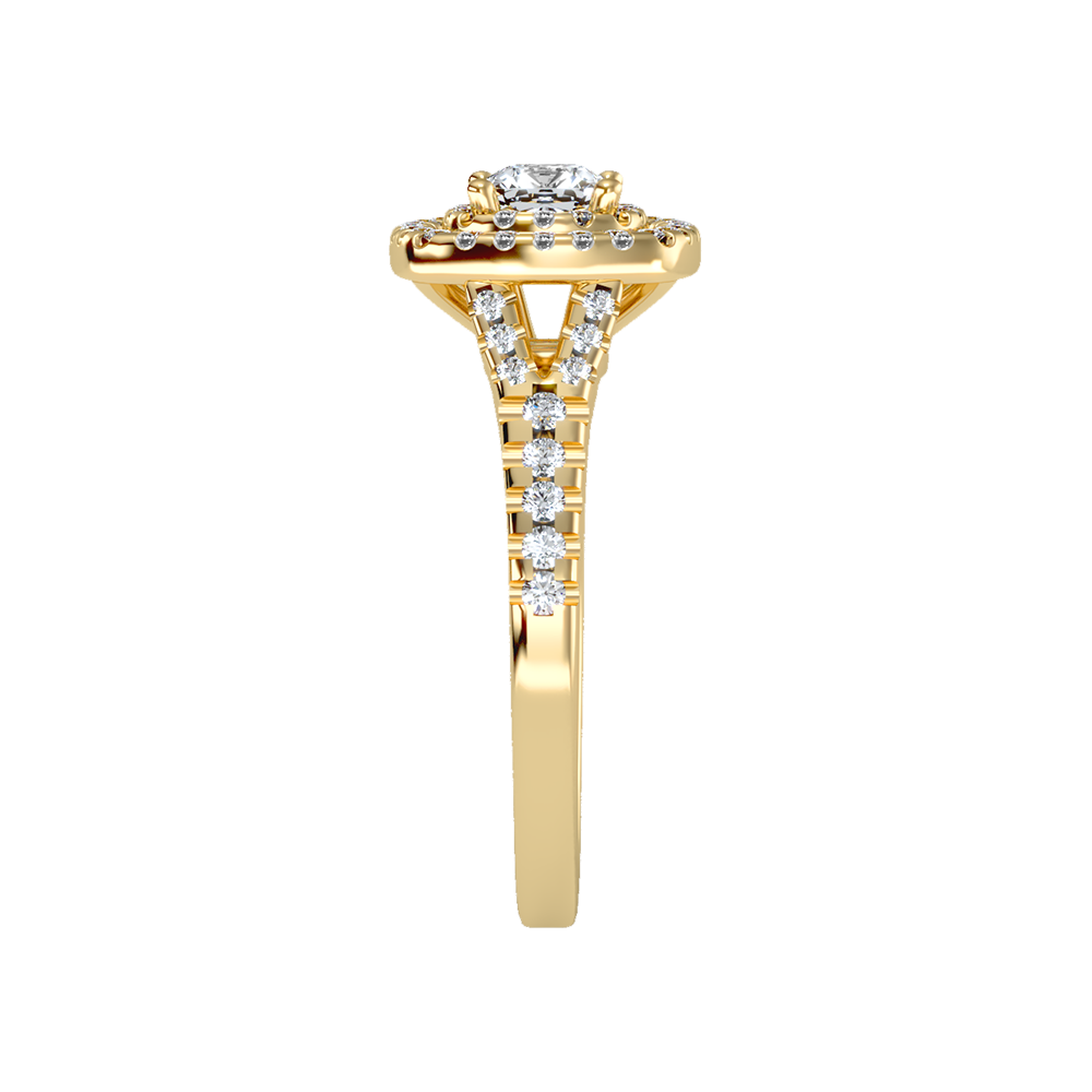 Glowing Halo Solitaire Ring In 925 Sterling Silver - Eleven