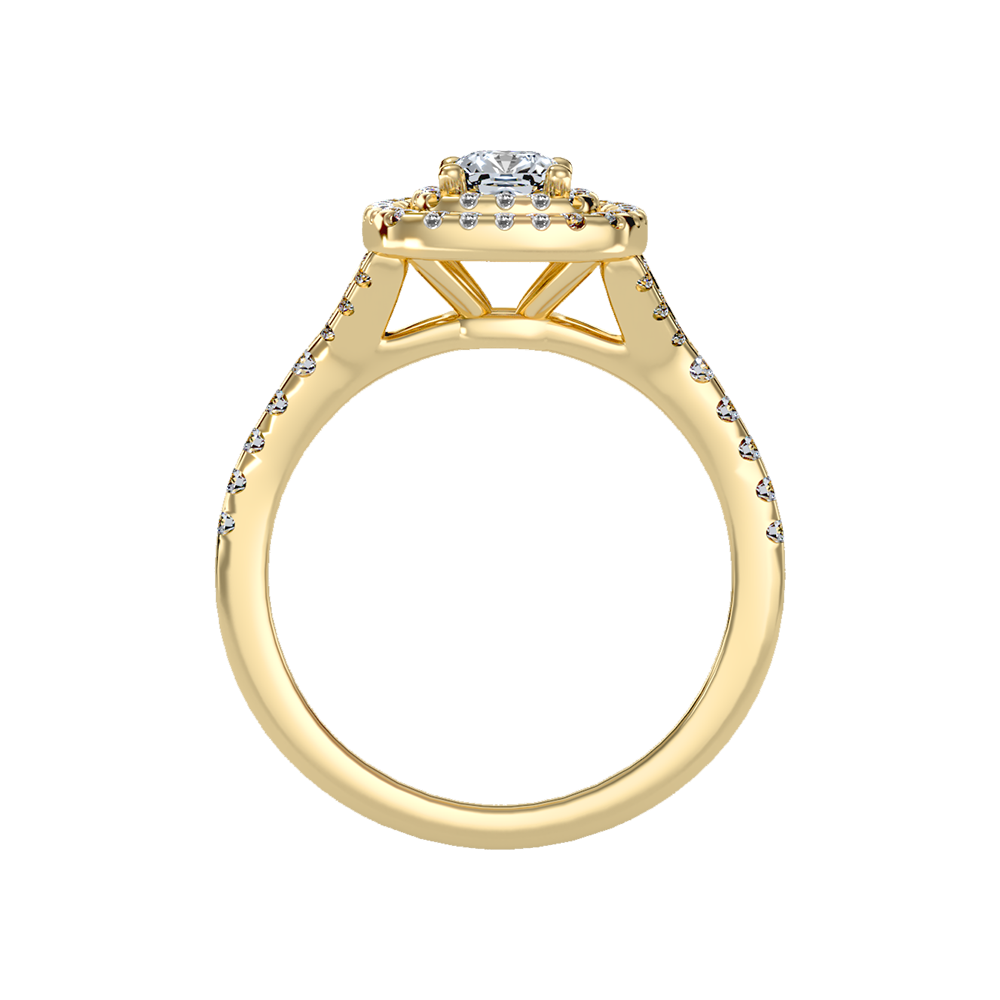 Glowing Halo Solitaire Ring In 925 Sterling Silver - Twelve