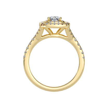 Glowing Halo Solitaire Ring In 925 Sterling Silver - Twelve