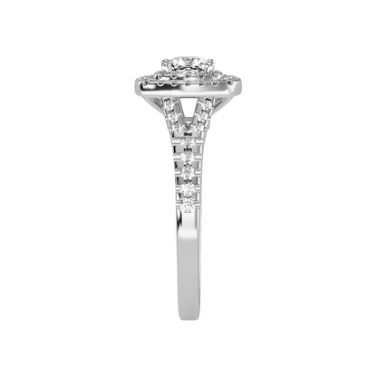 Glowing Halo Solitaire Ring - Four