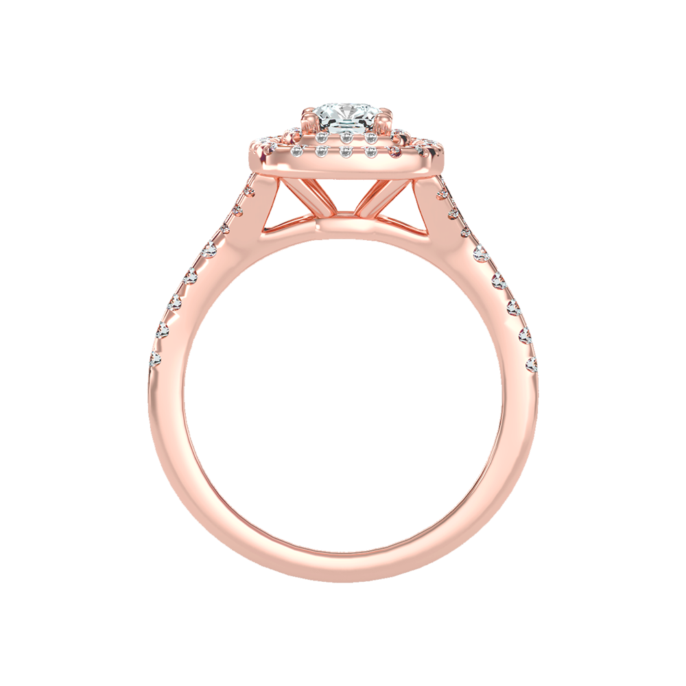 Glowing Halo Solitaire Ring - Six