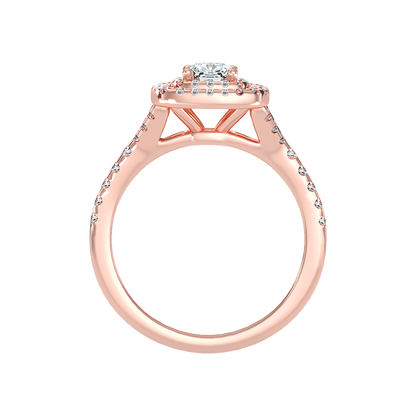 Glowing Halo Solitaire Ring - Six
