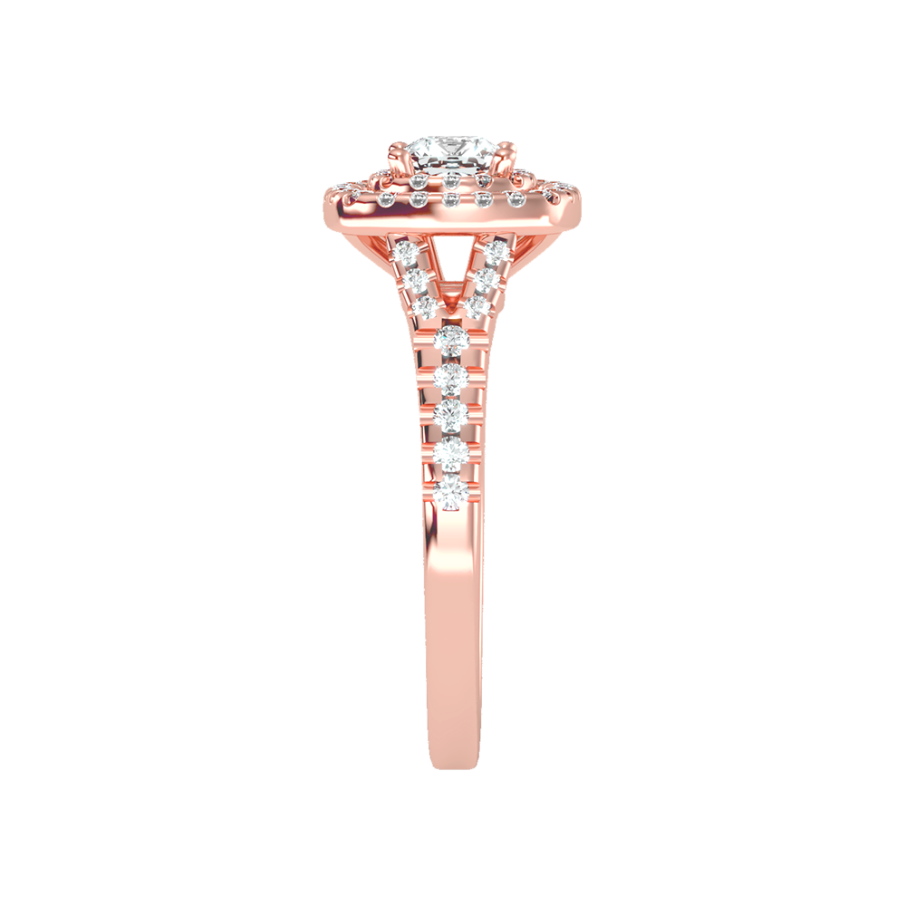 Glowing Halo Solitaire Ring - Eight