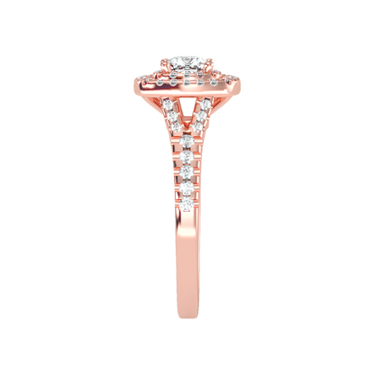 Glowing Halo Solitaire Ring - Eight
