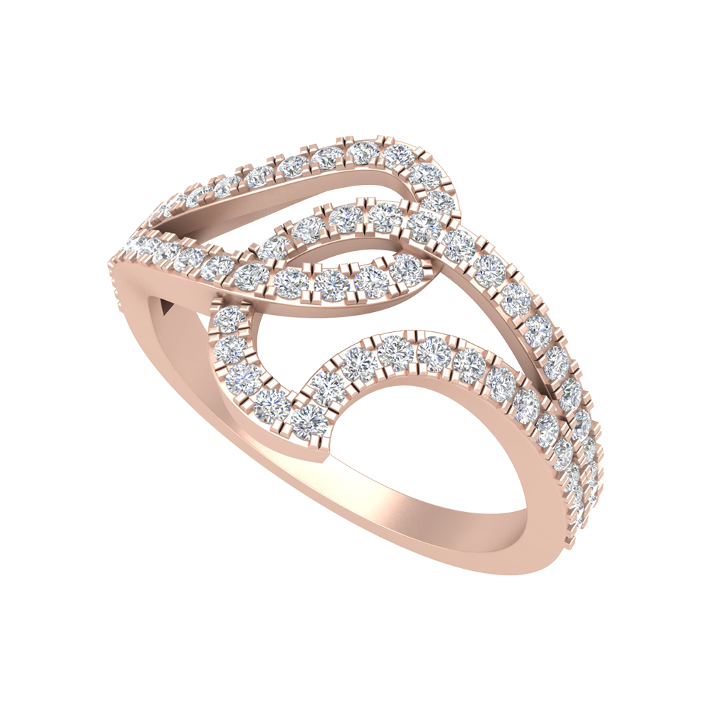Gorgeous Blossom Droplet Half Eternity Ring In 925 Sterling Silver - One