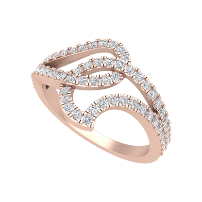 Gorgeous Blossom Droplet Half Eternity Ring In 925 Sterling Silver - One