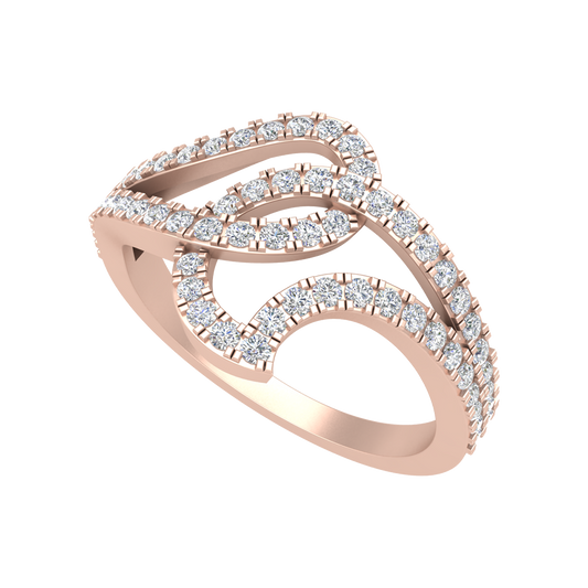 Gorgeous Blossom Droplet Half Eternity Ring - One