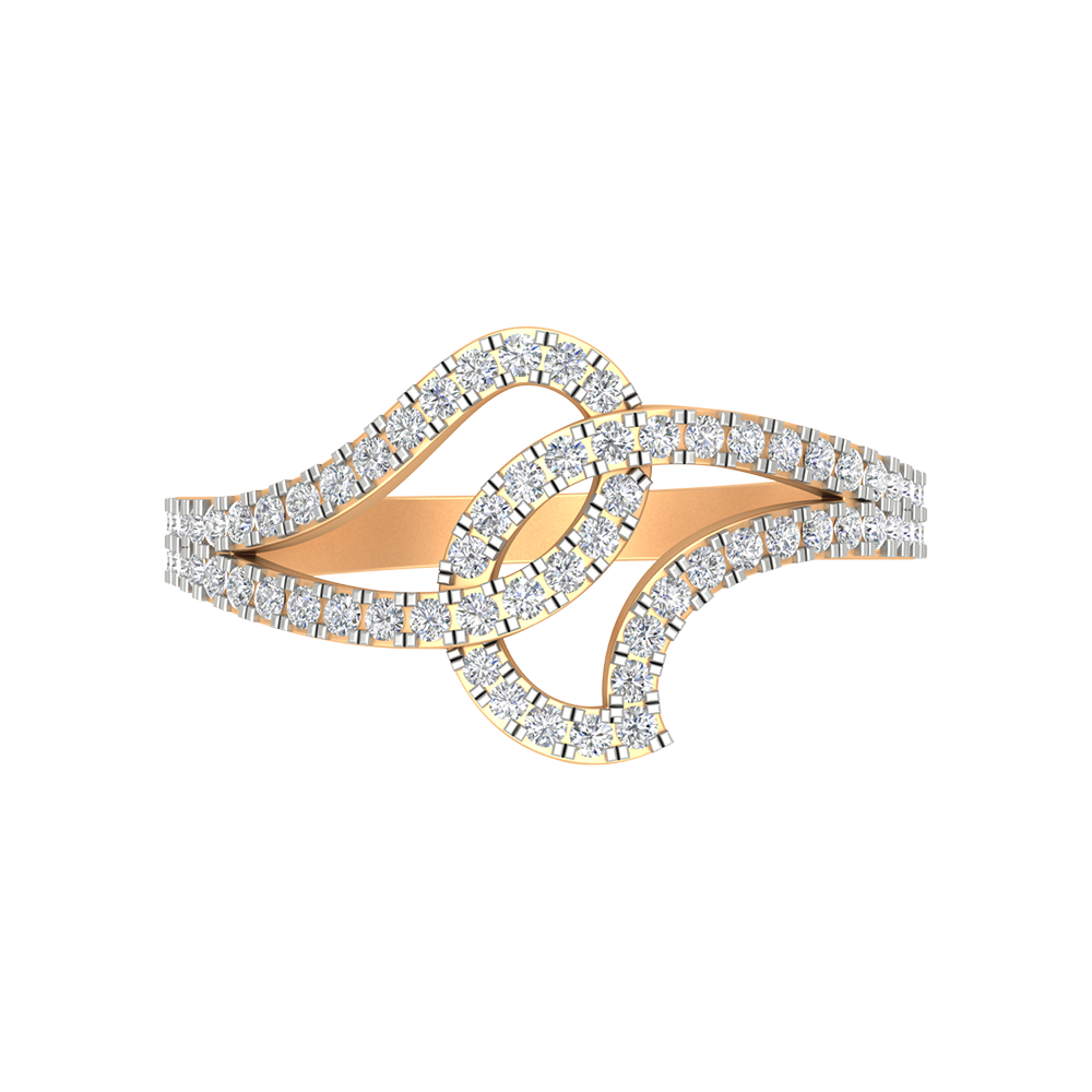 Gorgeous Blossom Droplet Half Eternity Ring In 925 Sterling Silver - Ten