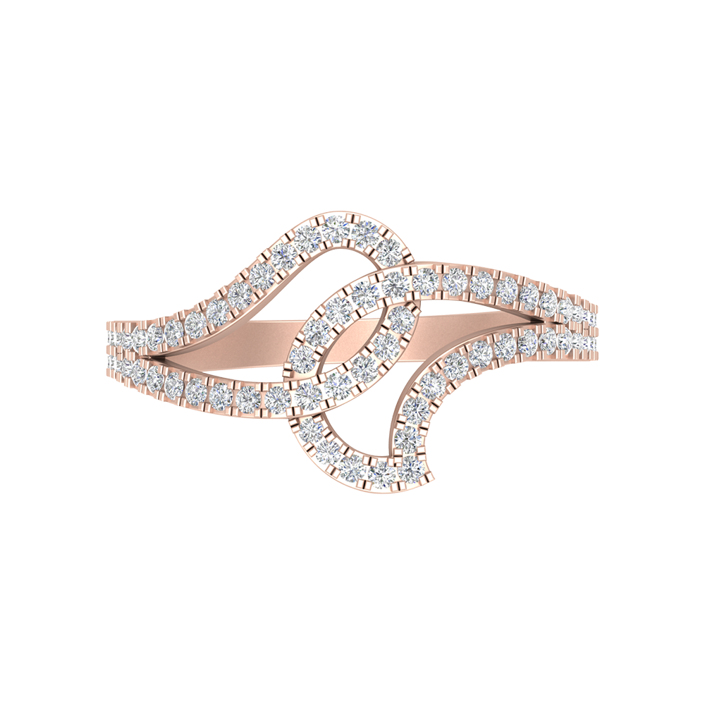 Gorgeous Blossom Droplet Half Eternity Ring In 925 Sterling Silver - Two