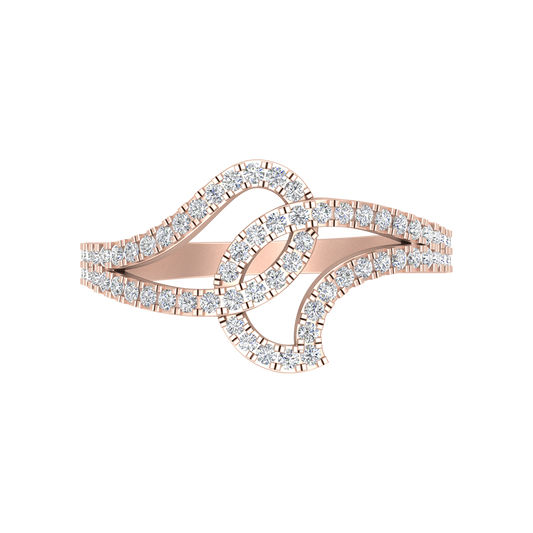 Gorgeous Blossom Droplet Half Eternity Ring In 925 Sterling Silver - Two