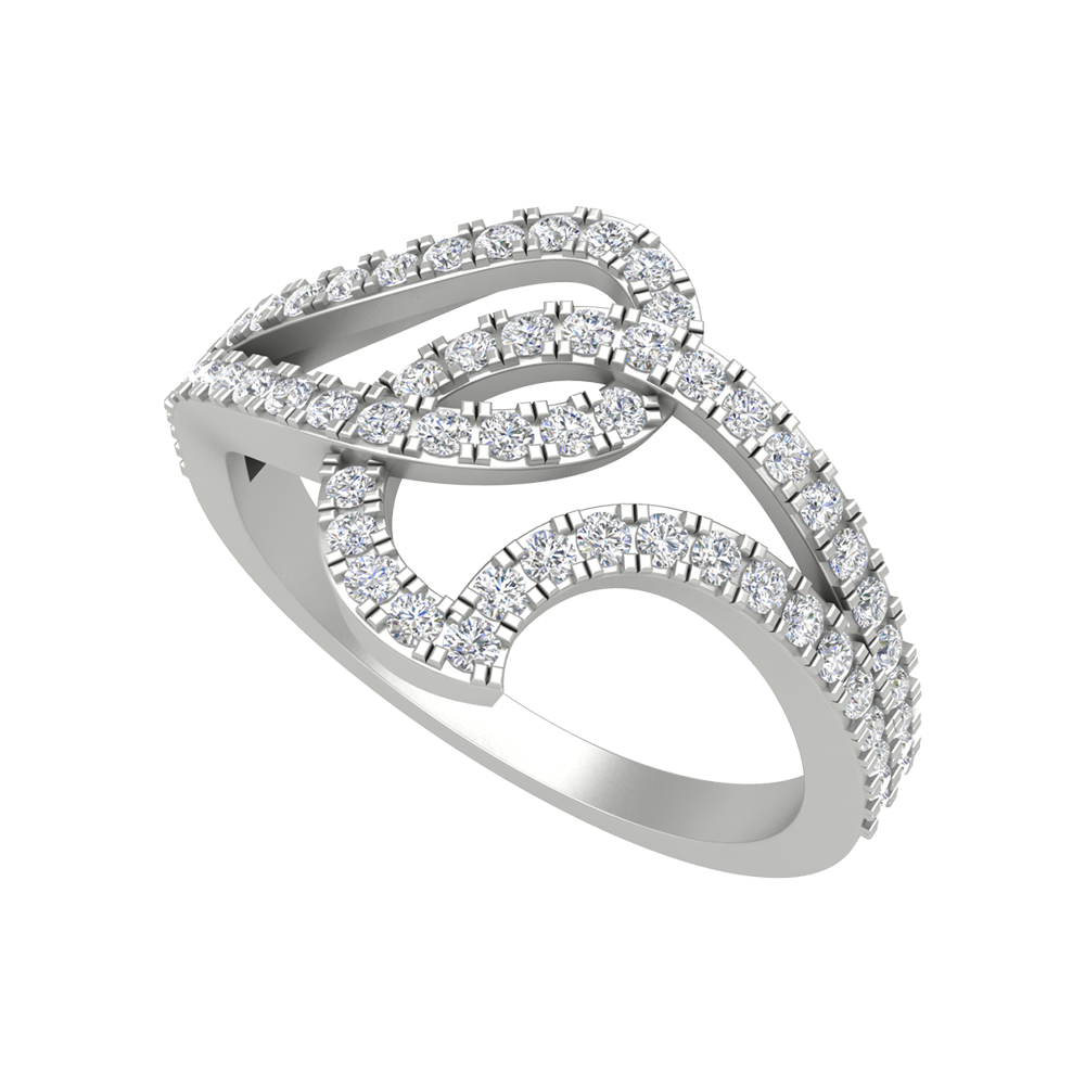 Gorgeous Blossom Droplet Half Eternity Ring - Five