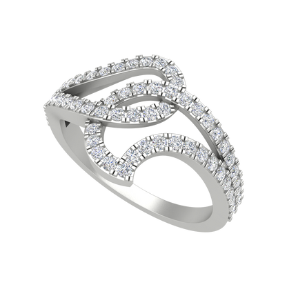 Gorgeous Blossom Droplet Half Eternity Ring - Five