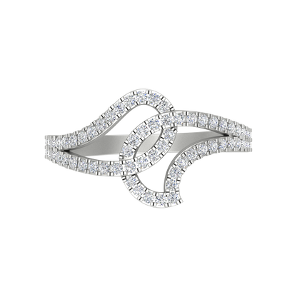 Gorgeous Blossom Droplet Half Eternity Ring - Six