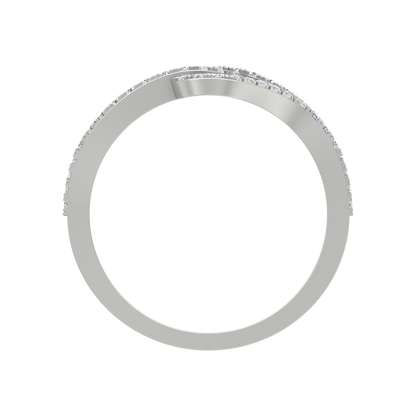 Gorgeous Blossom Droplet Half Eternity Ring In 925 Sterling Silver - Eight