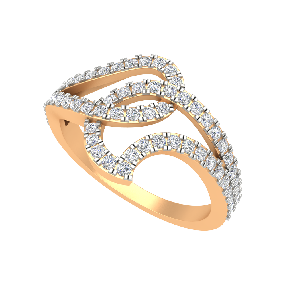 Gorgeous Blossom Droplet Half Eternity Ring - Nine