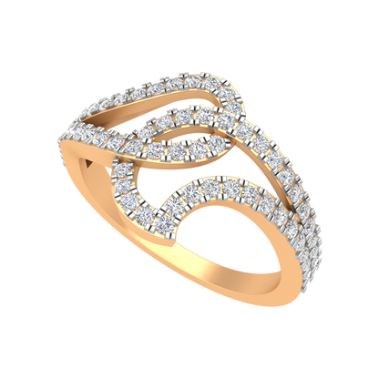 Gorgeous Blossom Droplet Half Eternity Ring - Nine