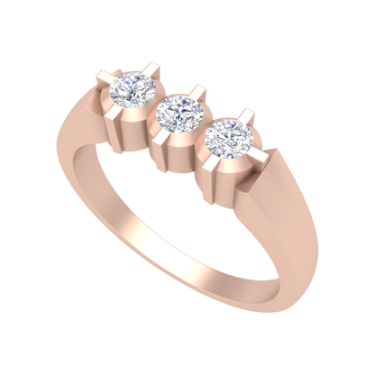 Gorgeous Gems Tri Stone Ring - One