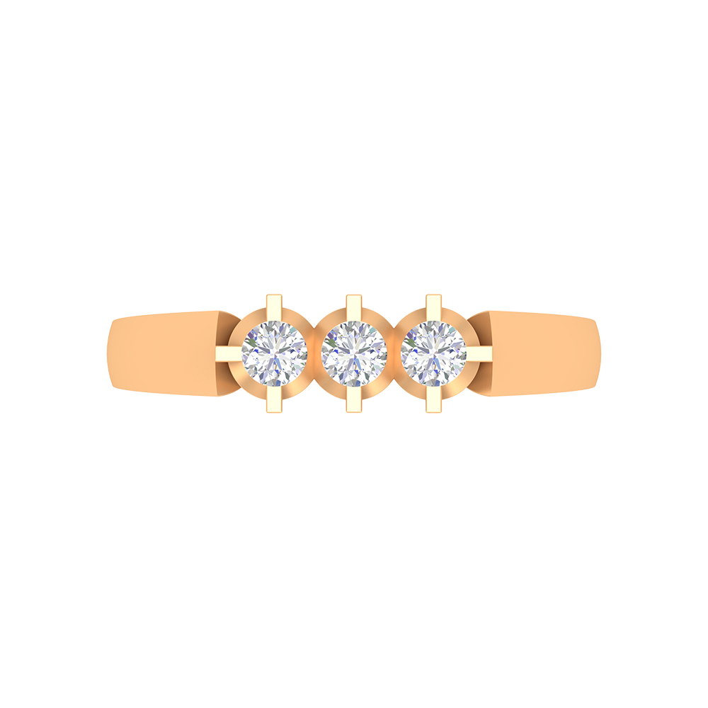Gorgeous Gems Tri Stone Ring - Ten