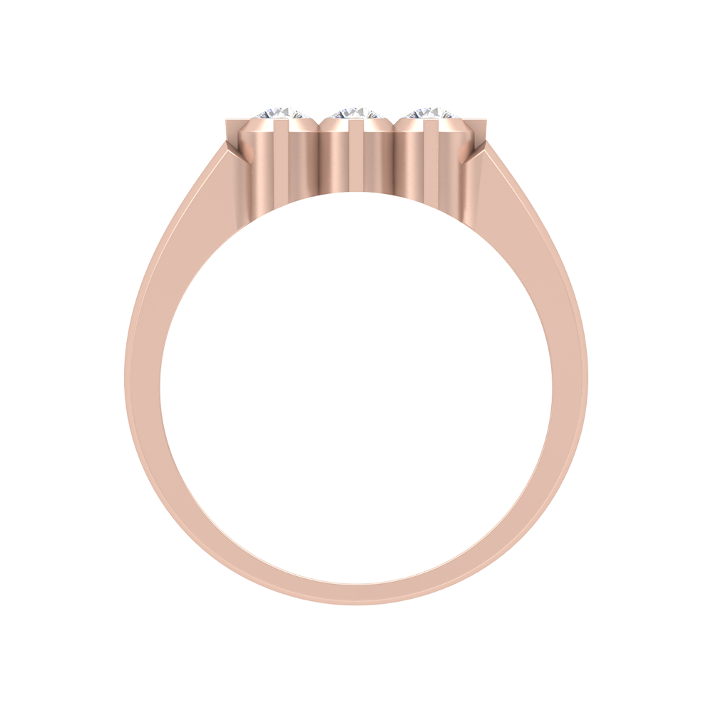 Gorgeous Gems Tri Stone Ring - Four