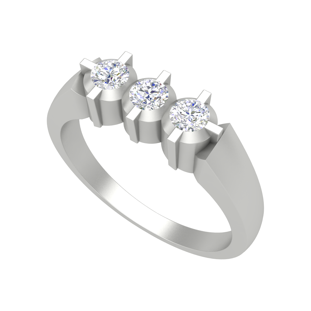 Gorgeous Gems Tri Stone Ring - Five