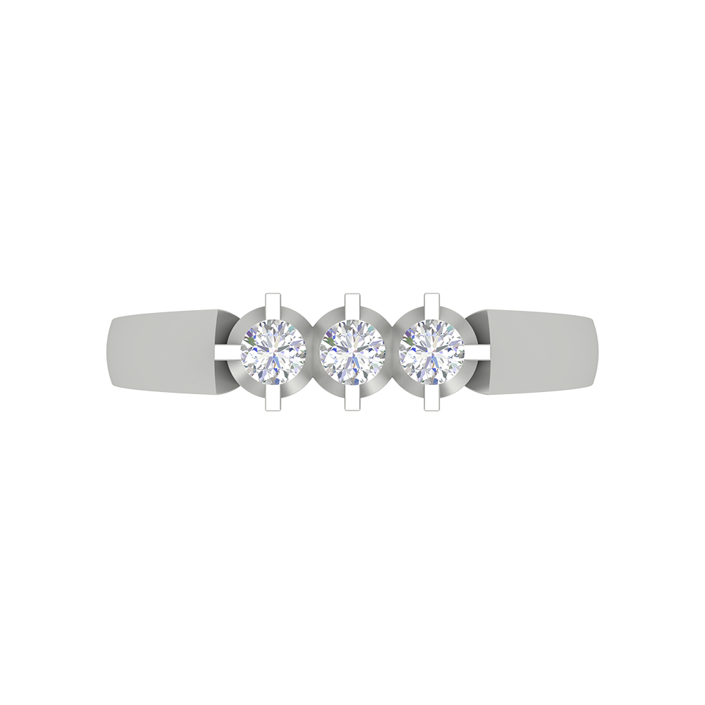 Gorgeous Gems Tri Stone Ring - Six