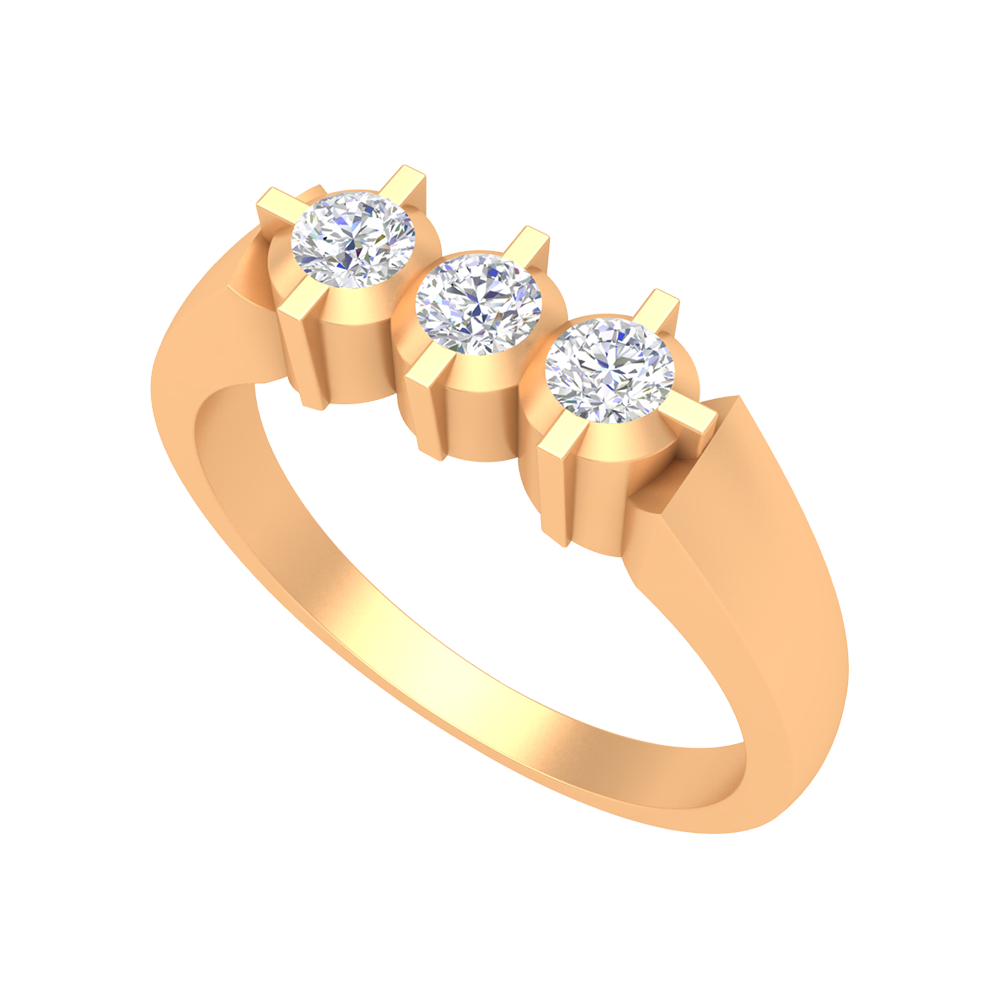 Gorgeous Gems Tri Stone Ring In 925 Sterling Silver - Nine