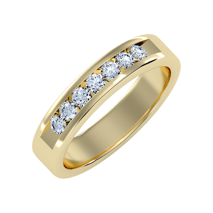 Graceful Broad Band Ring In 925 Sterling Silver - One