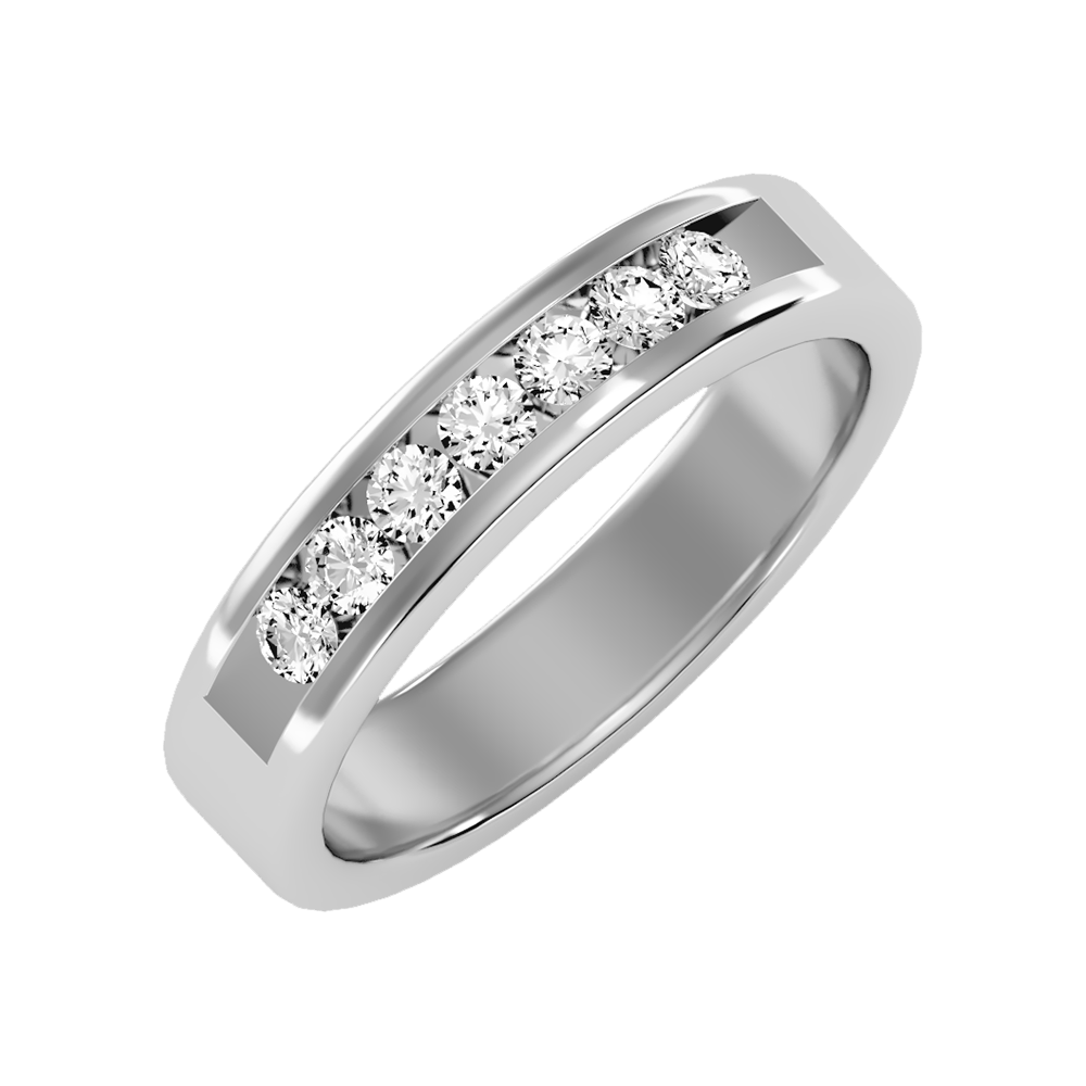 Graceful Broad Band Ring In 925 Sterling Silver - Five