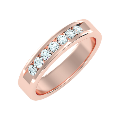 Graceful Broad Band Ring In 925 Sterling Silver - Nine