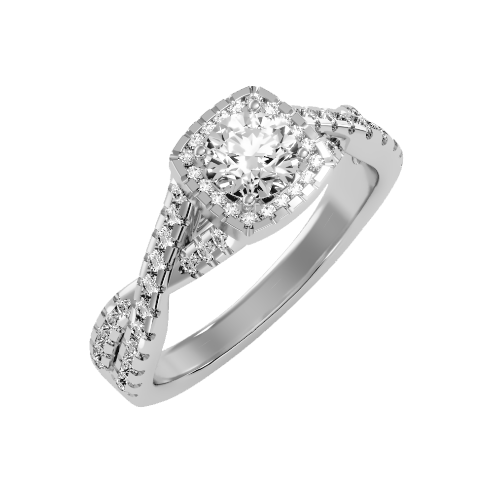 Grace Halo Ring In 925 Sterling Silver - One