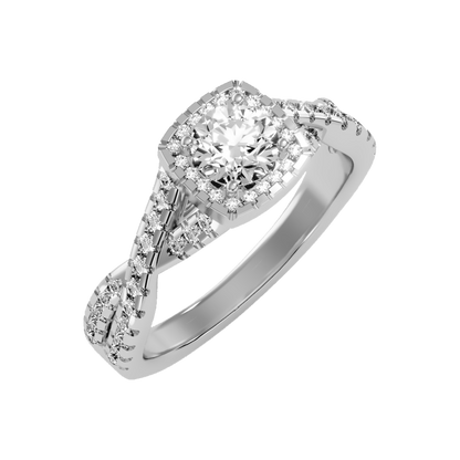 Grace Halo Ring In 925 Sterling Silver - One