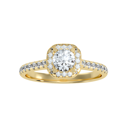 Grandeur Halo Ring In 925 Sterling Silver - Ten