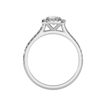 Grandeur Halo Ring In 925 Sterling Silver - Two