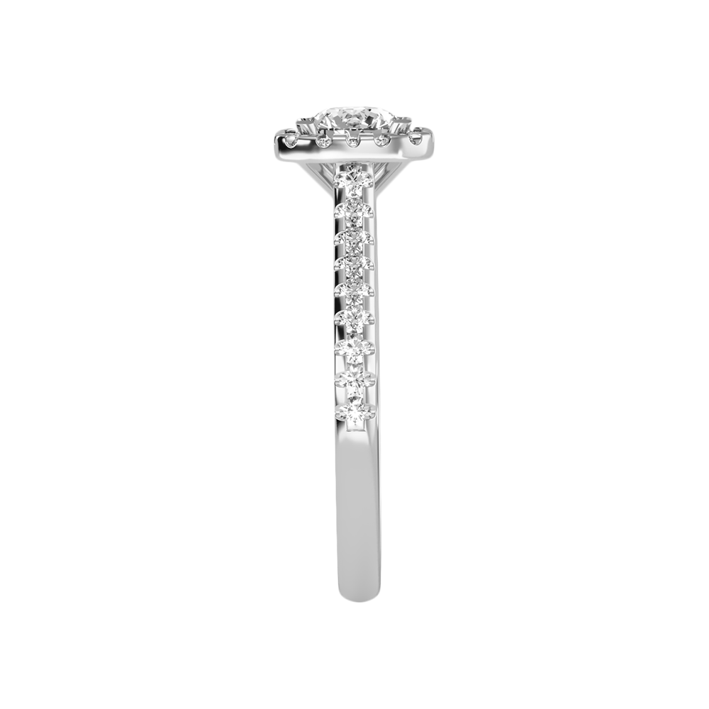 Grandeur Halo Ring In 925 Sterling Silver - Four