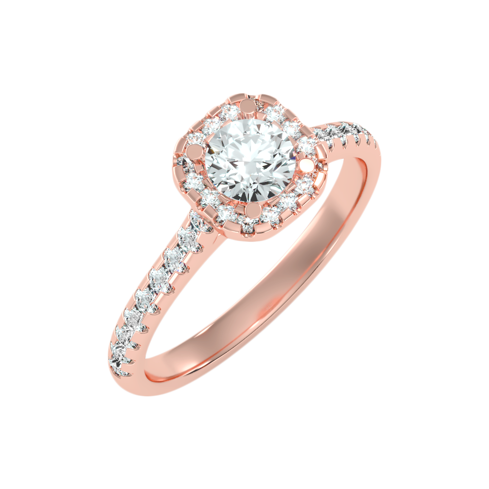 Grandeur Halo Ring In 925 Sterling Silver - Five