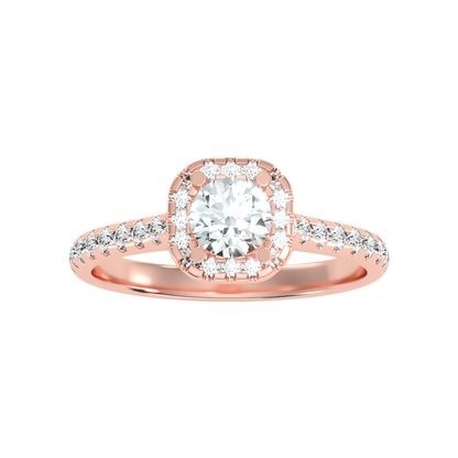Grandeur Halo Ring In 925 Sterling Silver - Seven