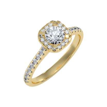 Grandeur Halo Ring In 925 Sterling Silver - Nine