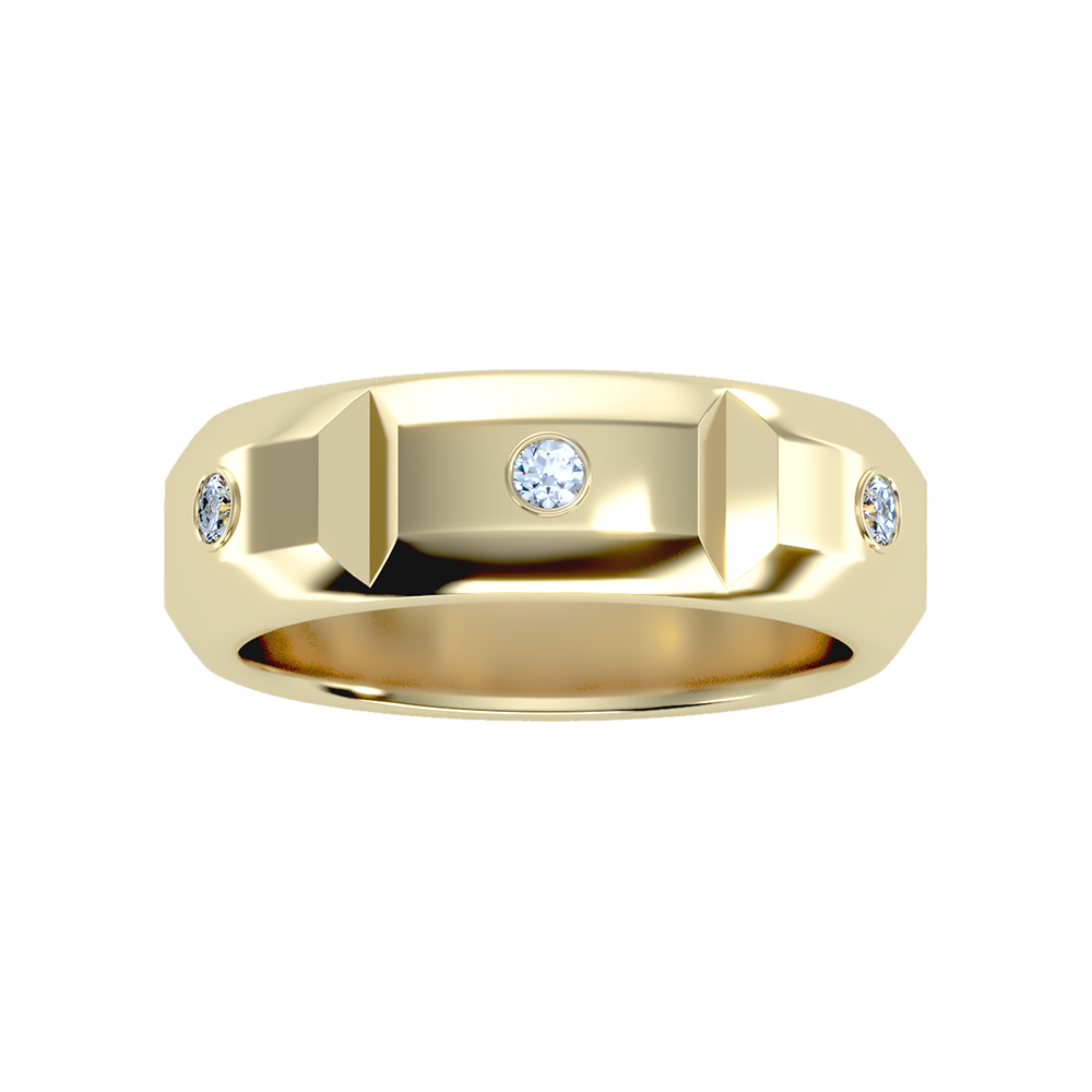 Grandeur Men's Broad Band Ring In 925 Sterling Silver - Three