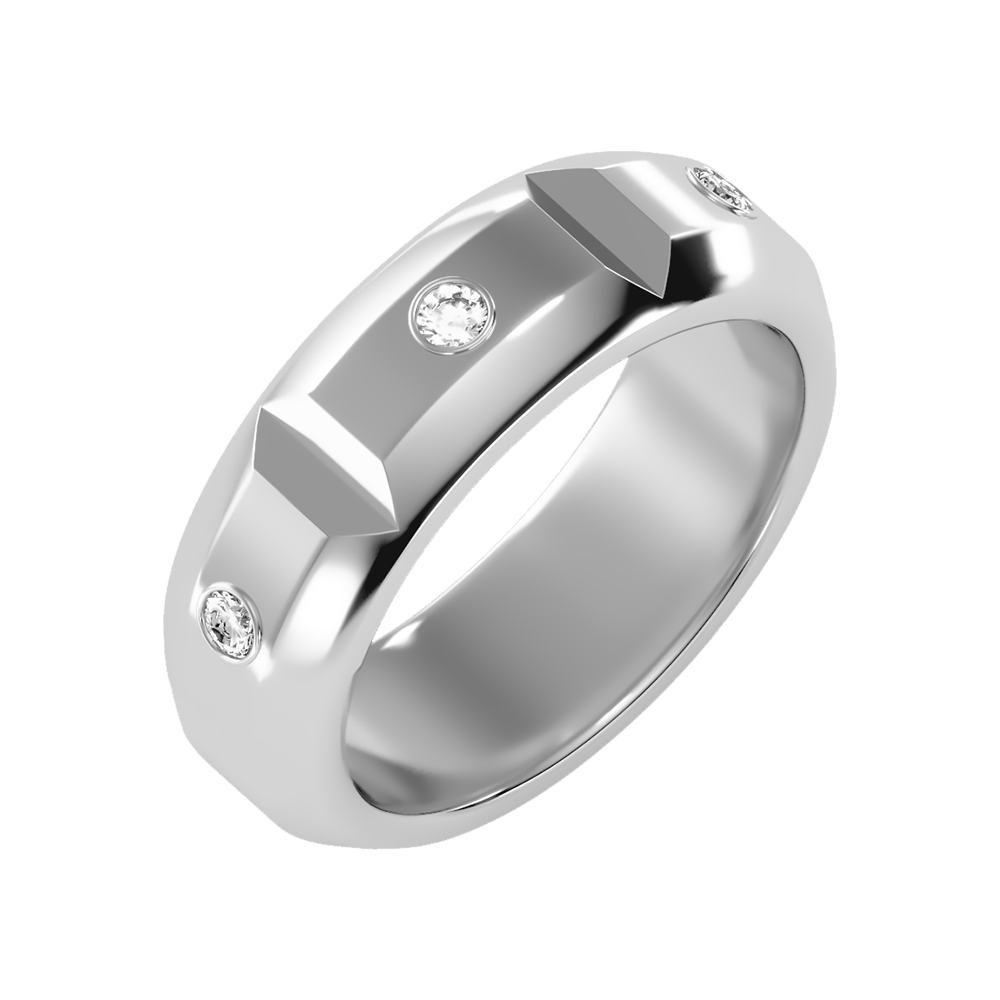 Grandeur Men's Broad Band Ring In 925 Sterling Silver - Five