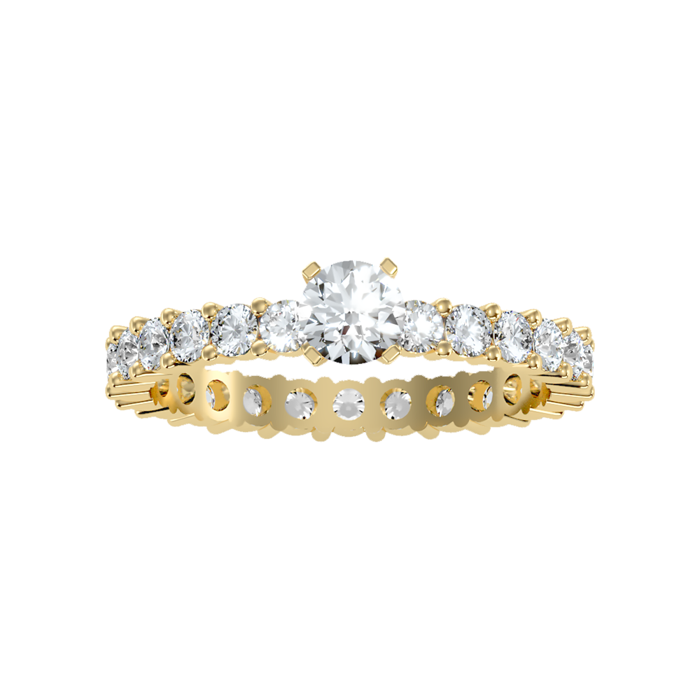 Grandiose Solitaire Ring In 925 Sterling Silver - Ten
