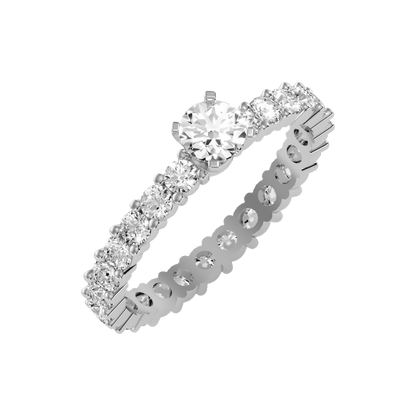 Grandiose Solitaire Ring In 925 Sterling Silver - Five