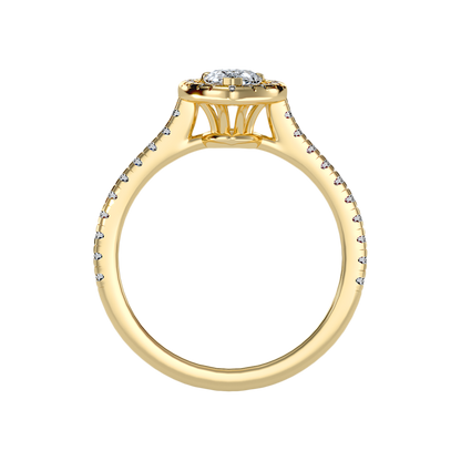 Great Pear Shaped Engagement Halo Ring - Twelve